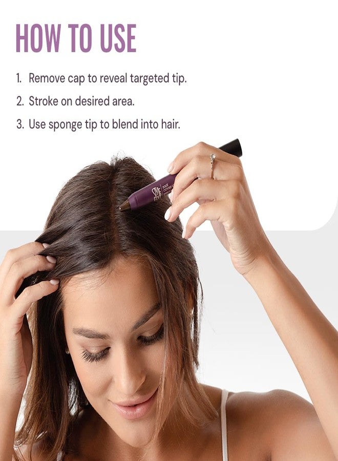 ستايل ايديت قلم ستايل إيديت لتغطية جذور الشعر الرمادي، قلم إسفنجي لتلوين الشعر مؤقتًا، مكياج فاخر لتظليل الشعر، عبوة من قطعتين (0.11 أونصة) - Image 3